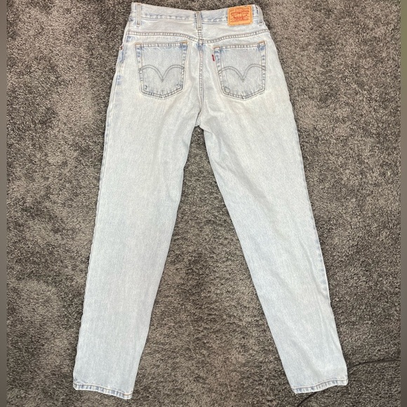 Levi’s 550 relaxed tapered high rise light blue cotton denim jeans size 12L - Picture 4 of 16